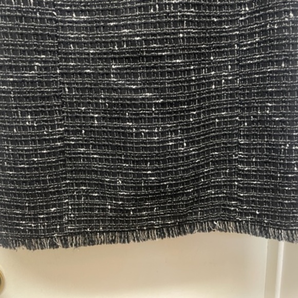 KATE SPADE Black Tweed Woodland Dress w Lamb Leather Trim - Picture 9 of 11